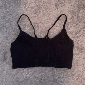 Adorable Black Criss-Cross Back Sports Bra (S)
